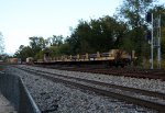 The rear of CSX train L214 passes ND Cabin